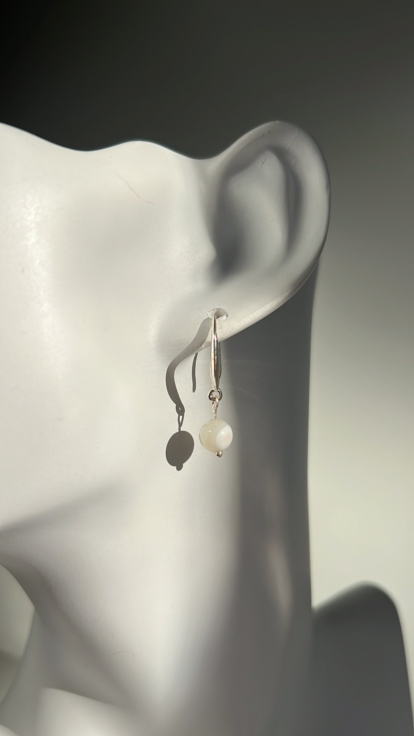 Sleek Silver Shell Drops •  925 Sterling Silver