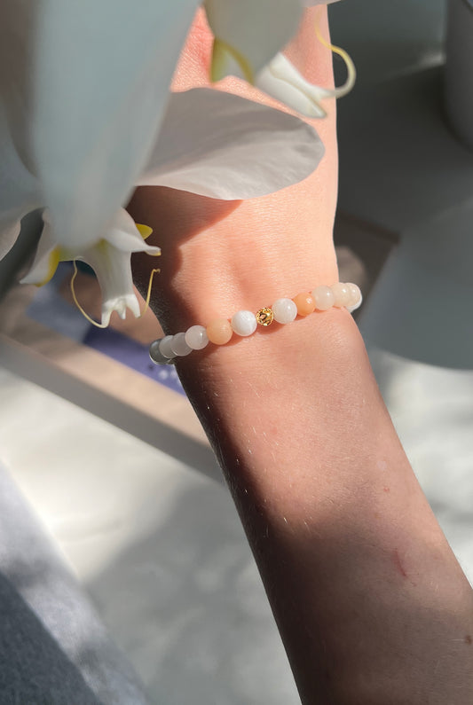 Happiness x Intuition • Bracelet • Pink Aventurine & Moonstone