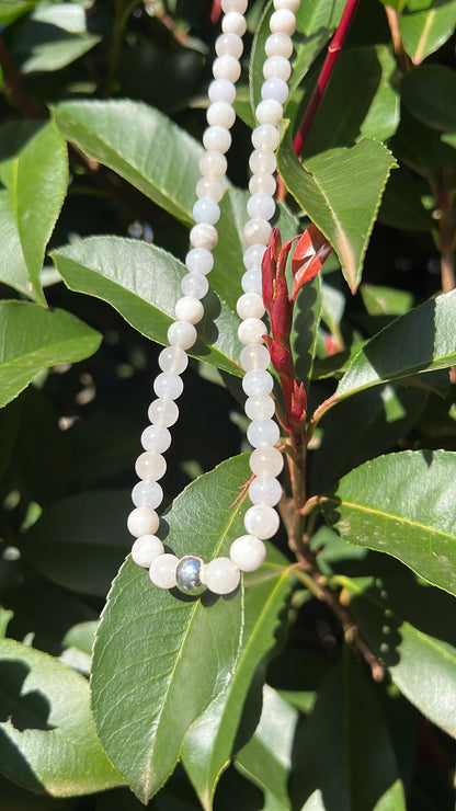 Bloom • Aquamarine, White Agate & Pink Aventurine