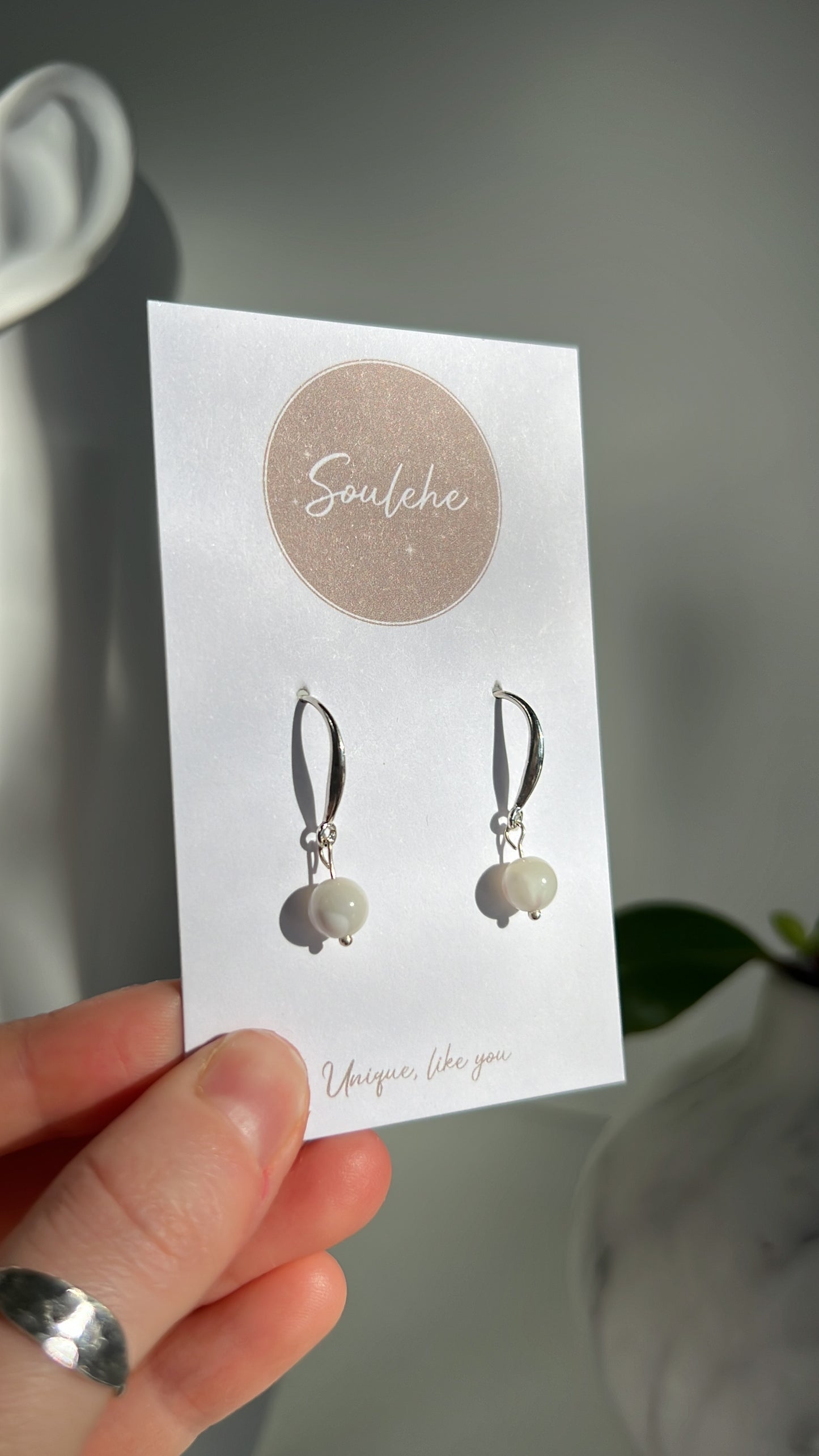 Sleek Silver Shell Drops •  925 Sterling Silver