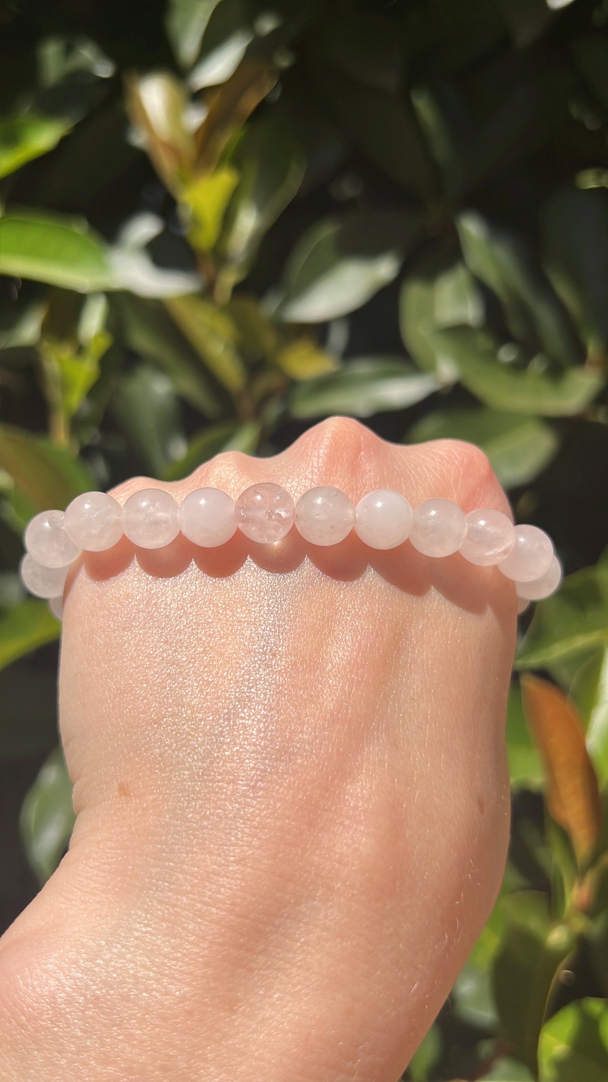 rose quartz natural crystal stone bracelet