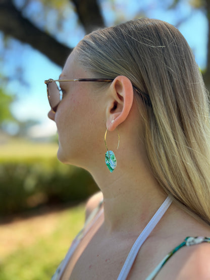 Leaf • Earrings • Polymer Clay & 18K Gold plated