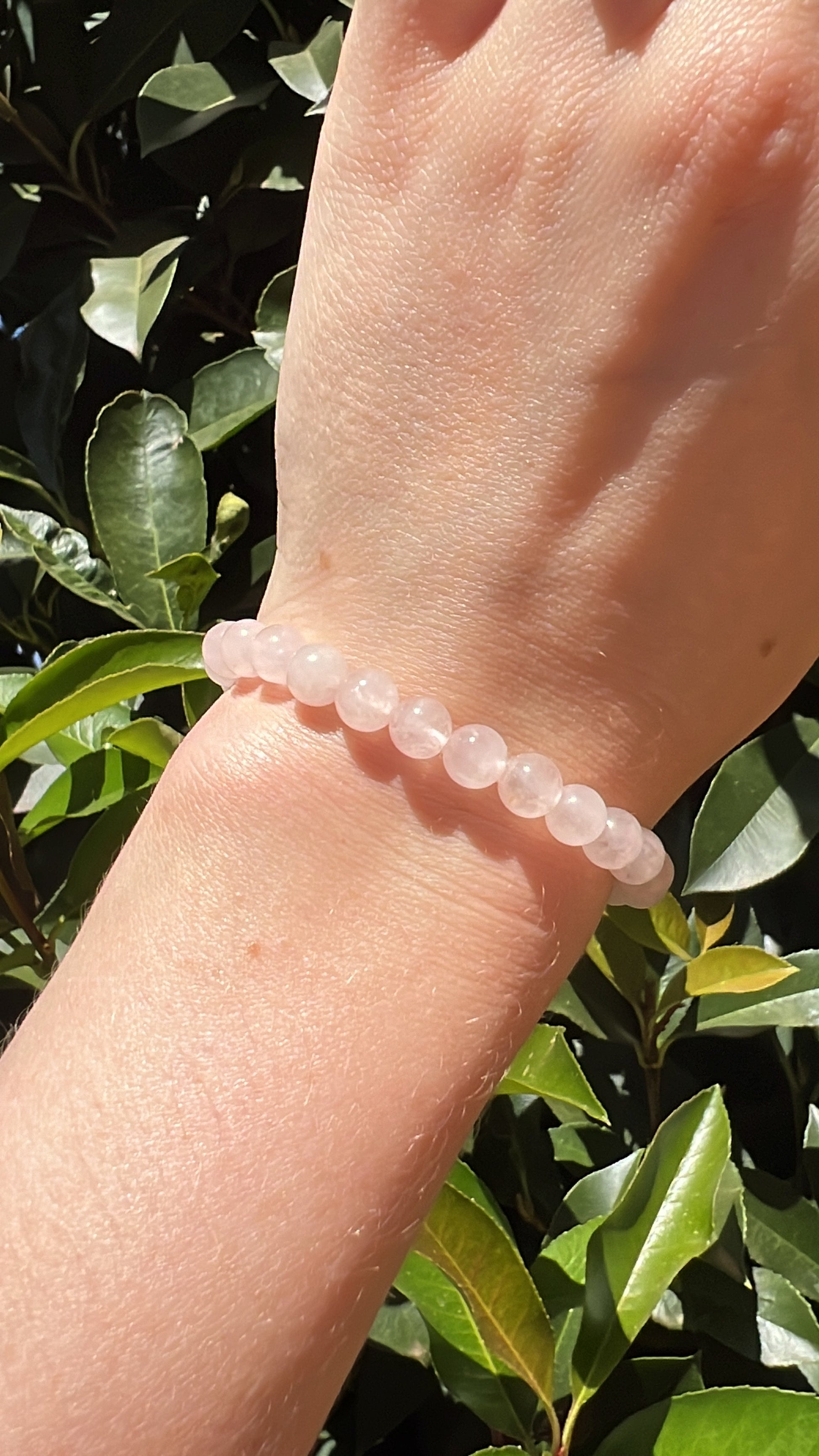 rose quartz natural crystal stone bracelet