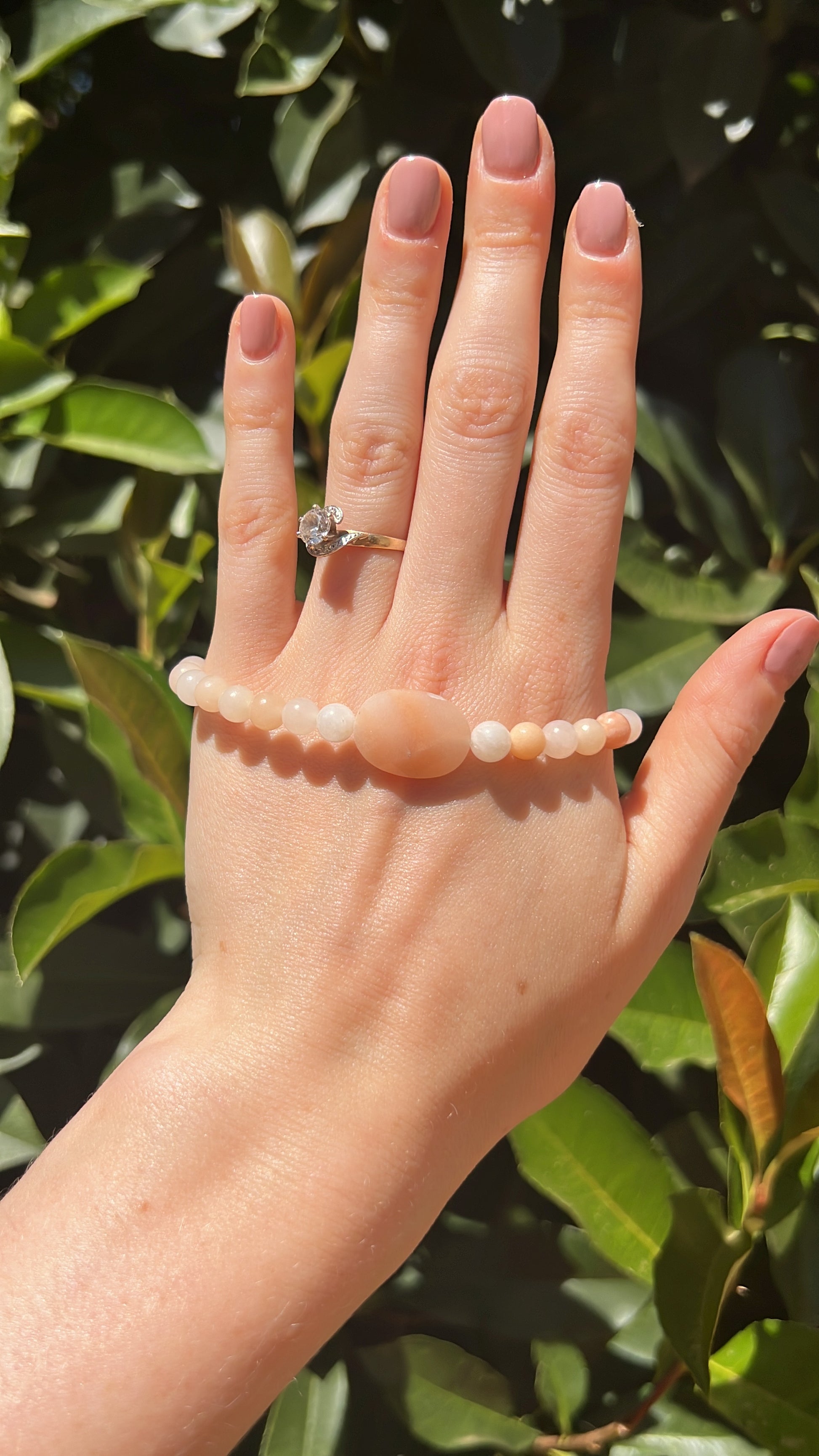 natural pink aventrunine crystal stone bracelet 