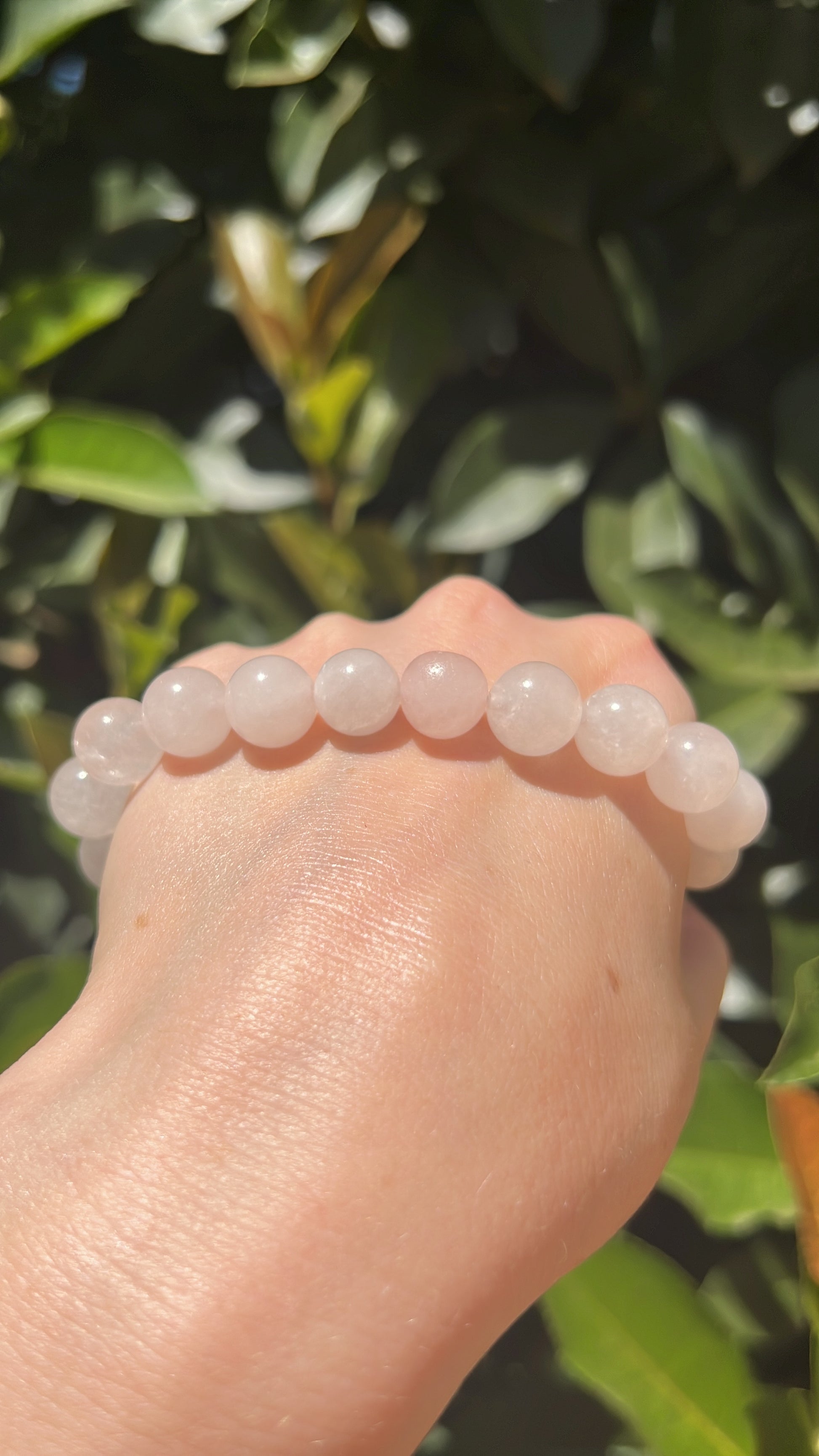 rose quartz natural crystal stone bracelet