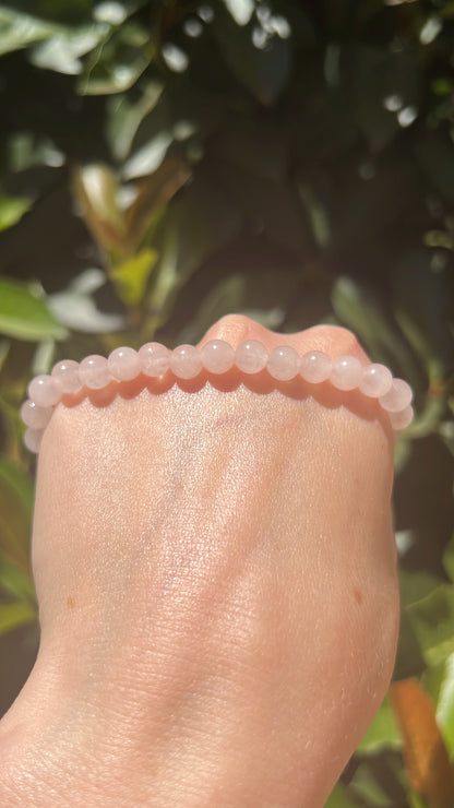 rose quartz natural crystal stone bracelet