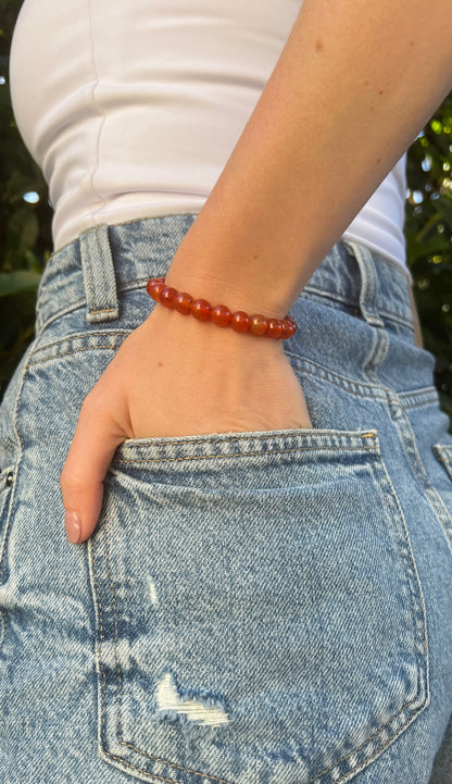 Natural carnelian crystal stone bracelet