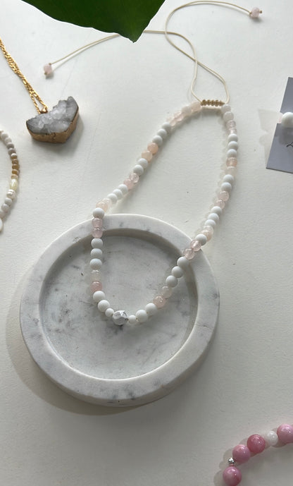 Harmony • Howlite, White Agate, Rose Quartz & Pink Aventurine