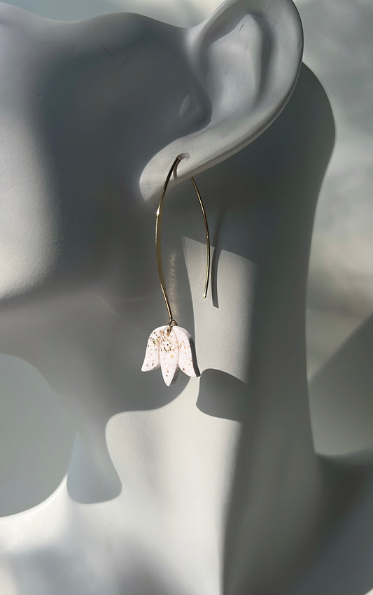 Golden Snowdrop • Luxurious Artisan Earrings