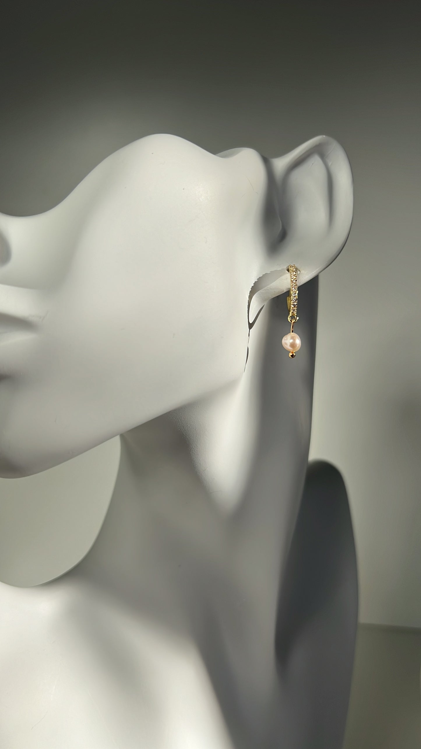 Radiant Gold Pearl Earrings • 14K Gold plated