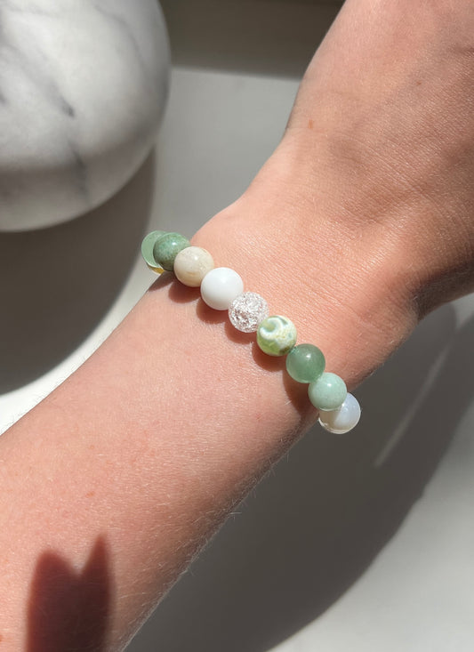 Prosperity • Green Aventurine, White Agate, Bamboo Agate & Amazonite