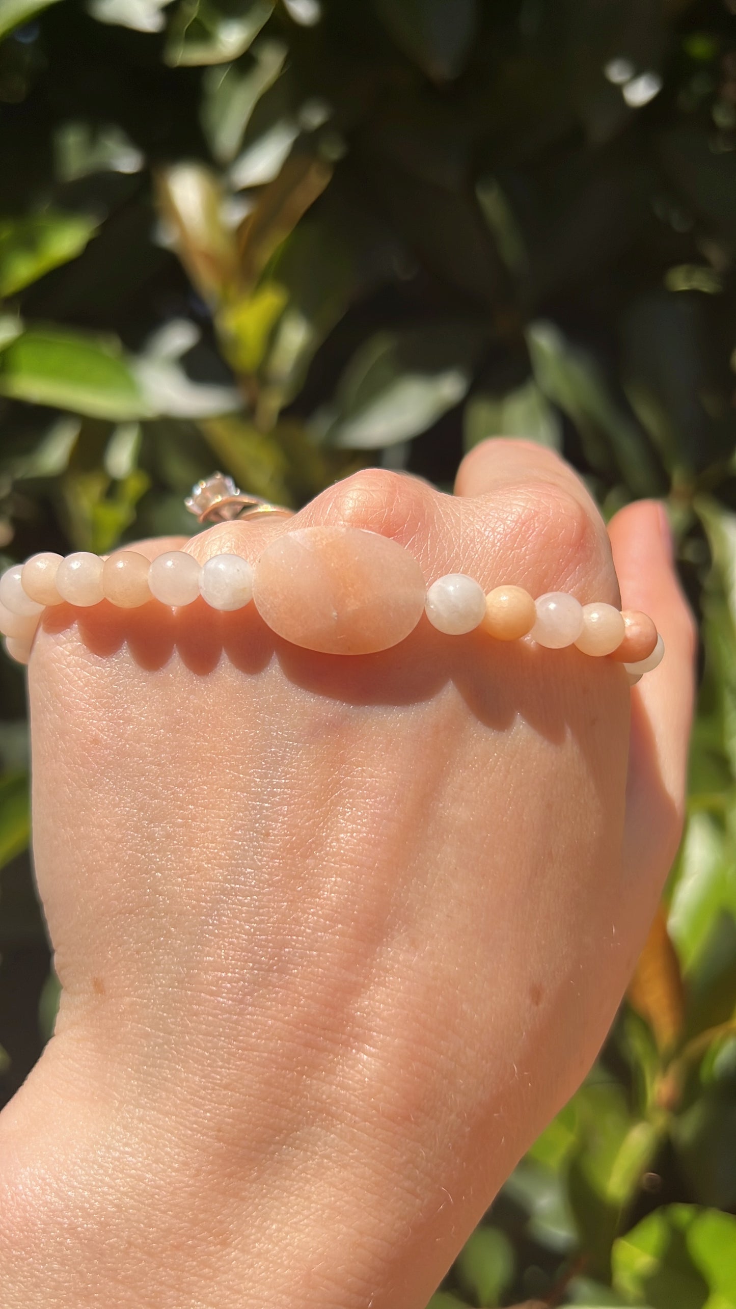 natural pink aventrunine crystal stone bracelet 