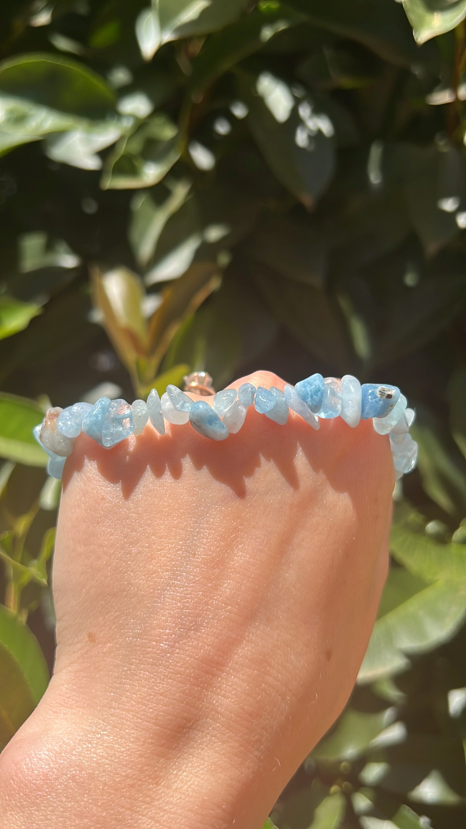 Aquamarine crystal natural stone bracelet