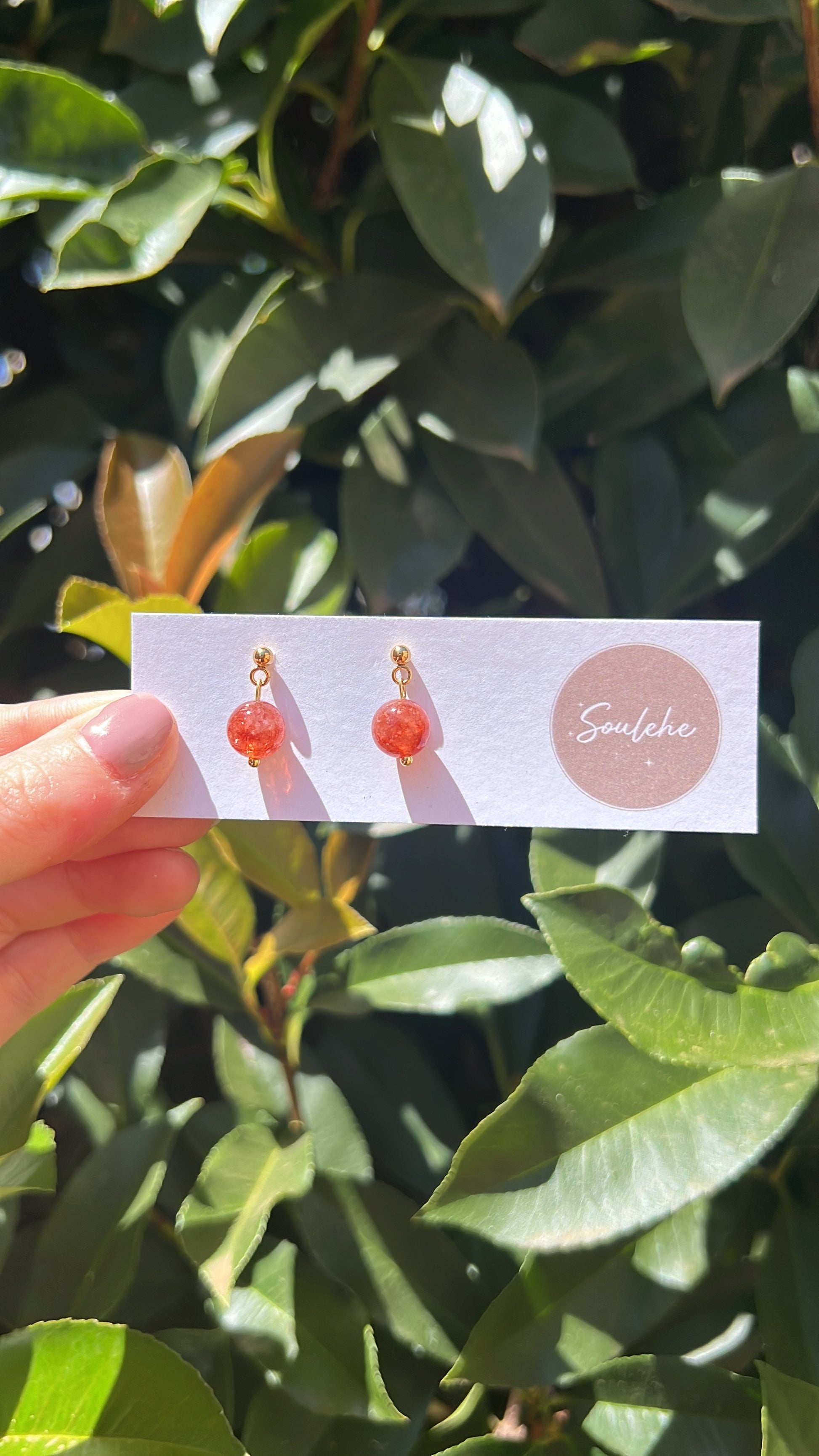 sunstone natural crystal stone earrings