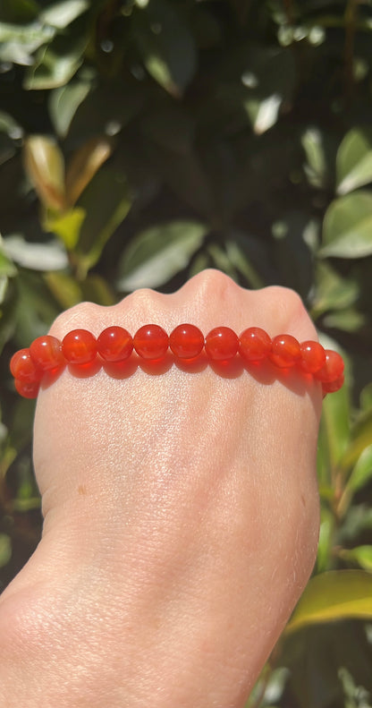 Natural carnelian crystal stone bracelet