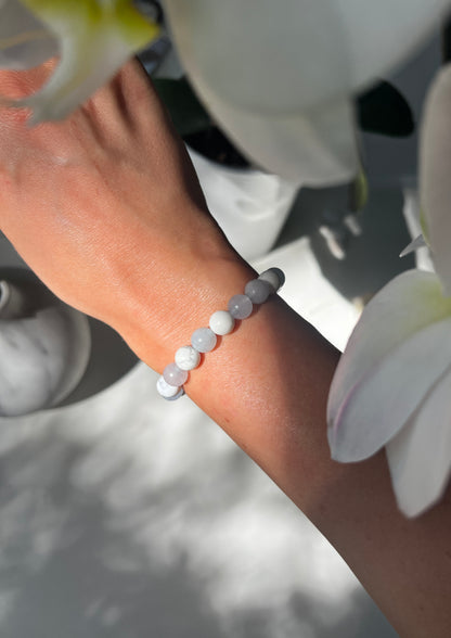 Calmness x Support for Kids • Bracelet • Howlite & Morganite Chalcedony