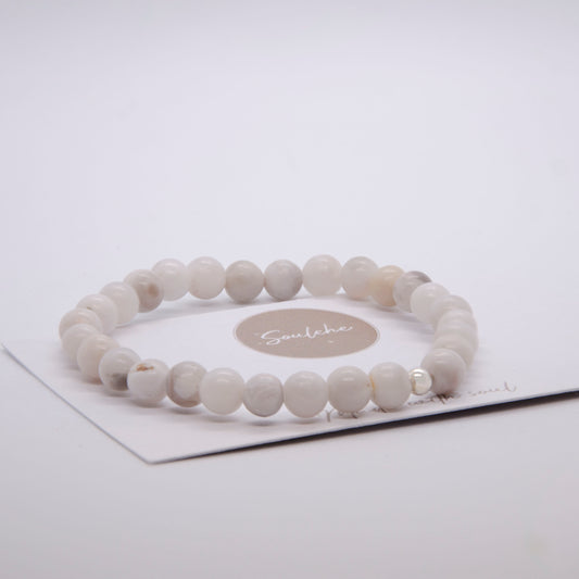 Balance x Booster • Matte White Agate Bracelet