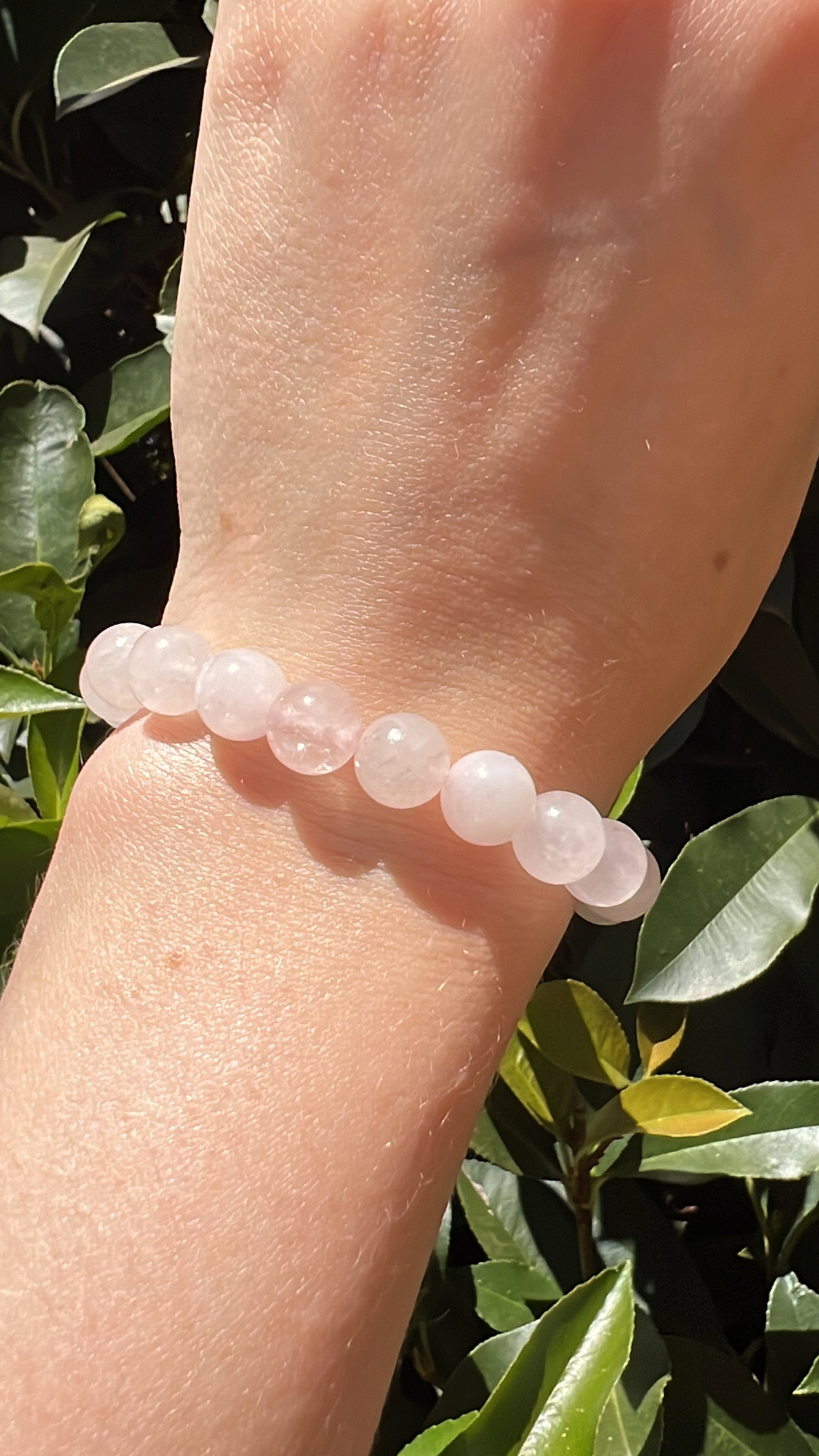 rose quartz natural crystal stone bracelet