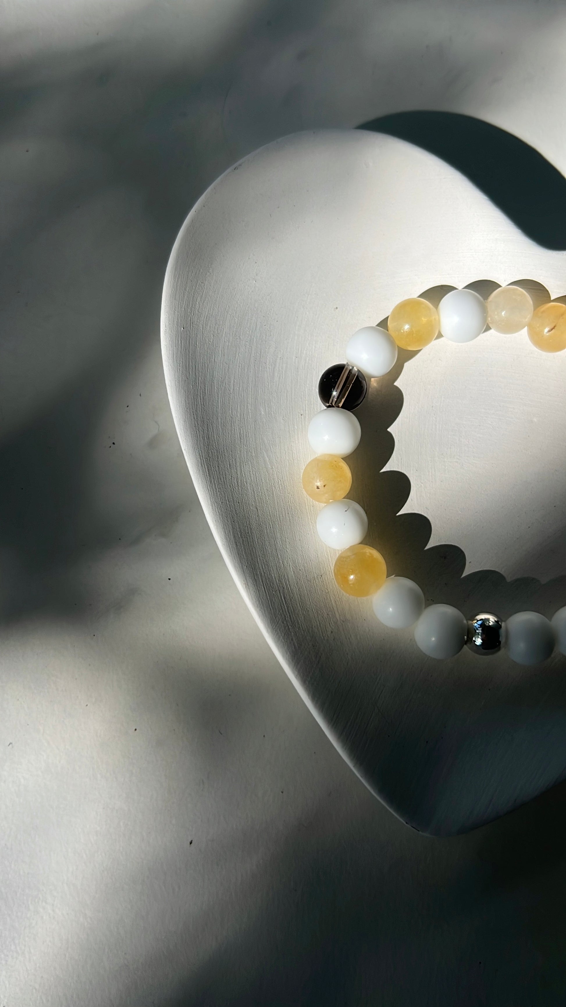 Cancer 2025 Luxury bracelet Citrine, white Agate, Smoky quartz