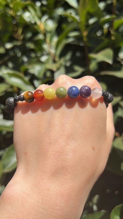 1 Chakra • Bracelet • Lava & Chakra Stones