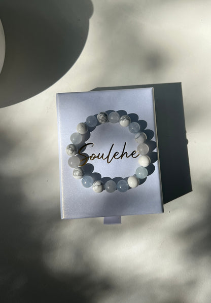 Calmness x Support for Kids • Bracelet • Howlite & Morganite Chalcedony