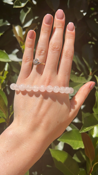 rose quartz natural crystal stone bracelet