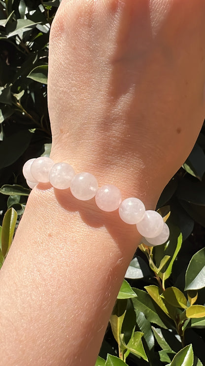 rose quartz natural crystal stone bracelet