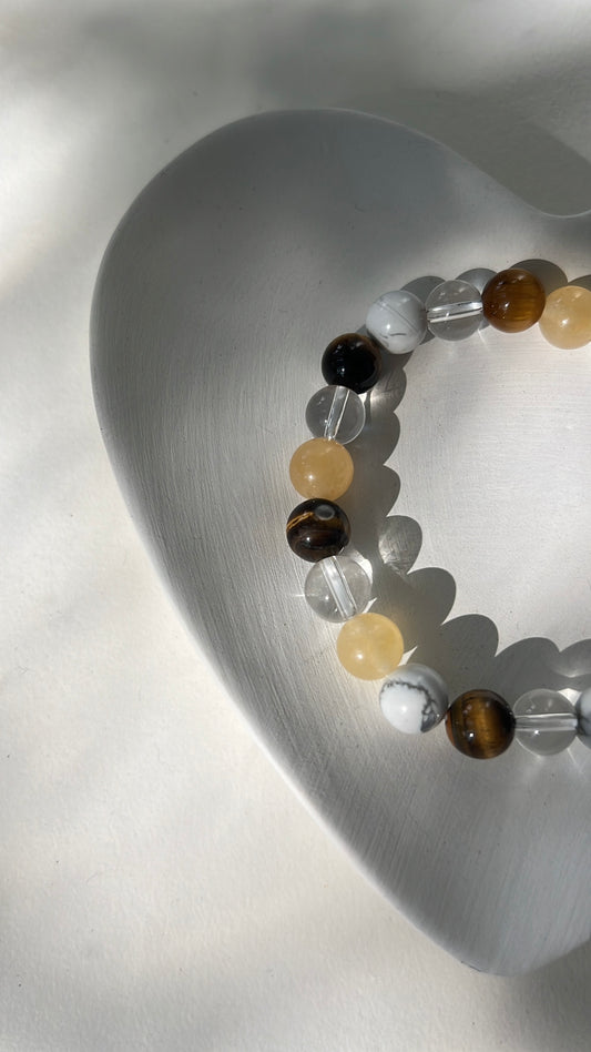 Gemini 2025 Luck Bracelet Citrine Tiger eye, Howlite, Clear Quartz