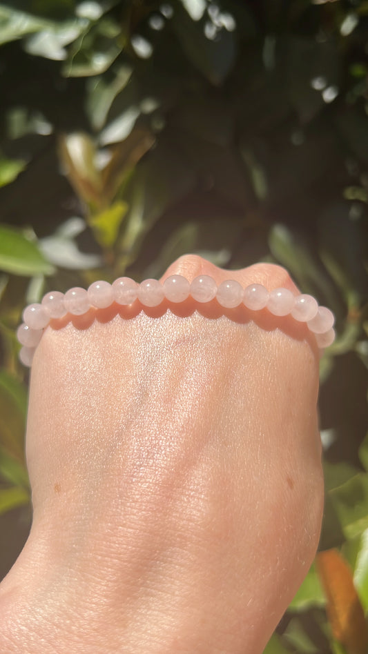 rose quartz natural crystal stone bracelet