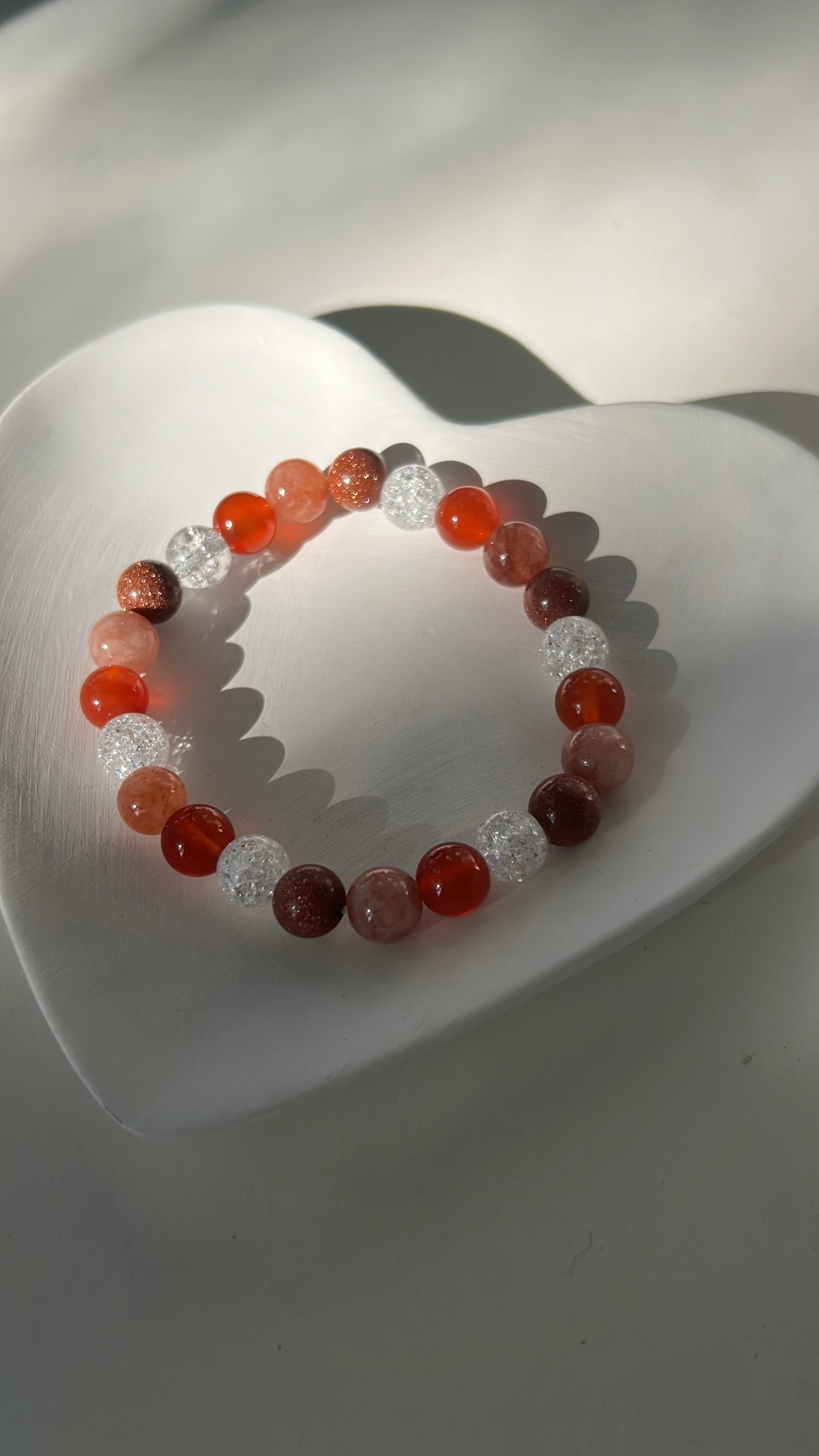 Natural stone crystal bracelet Red