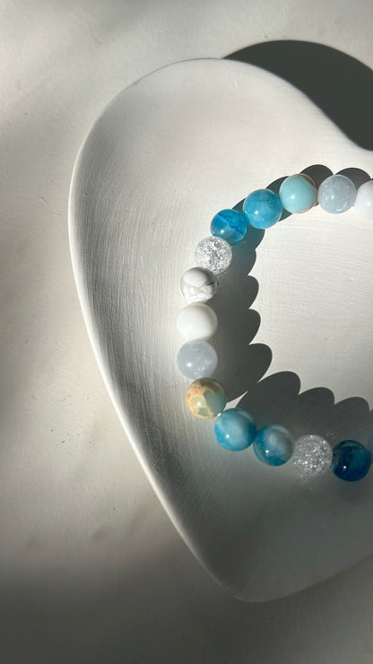 Natural stone crystal bracelet blue