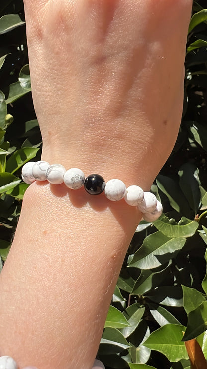 howlite obsidian crystal natural stone bracelet