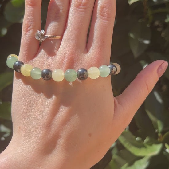 hematite citrine green aventurine crystal natural stone bracelet